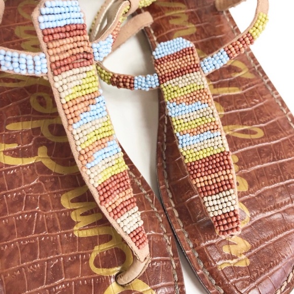 Sam Edelman | Beaded T-Strap Sandals - Picture 10 of 11